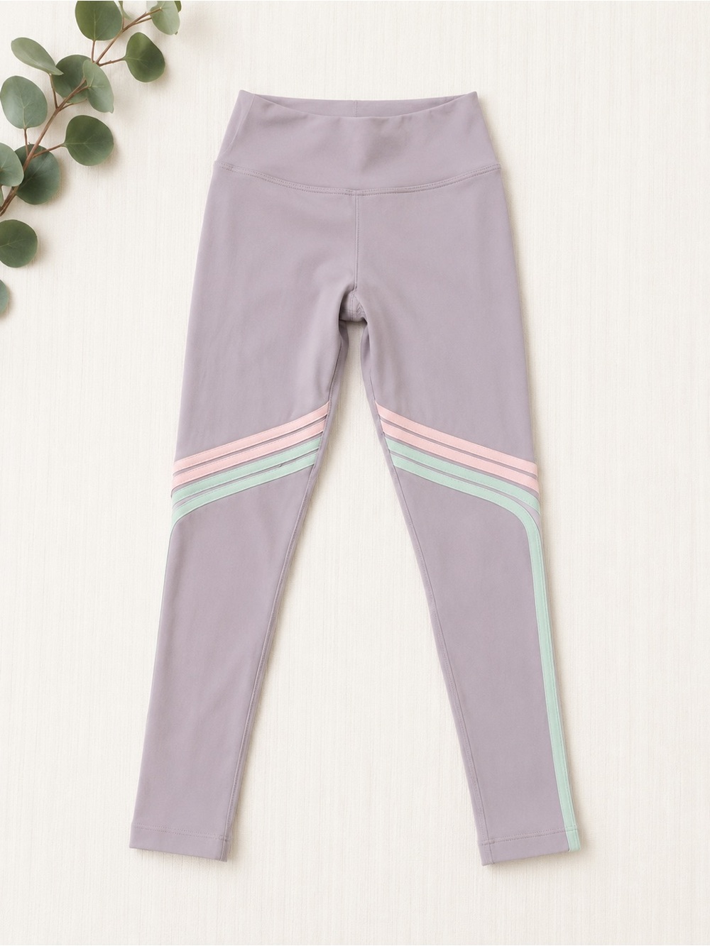 Active High-Waist Leggings in Lavender with Mint & Pink Accents